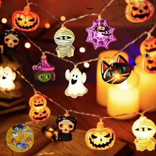 GoldRock Lichterkette (Mumie–Geist–Katze–Kürbis, 3M 20 LED) von GoldRock