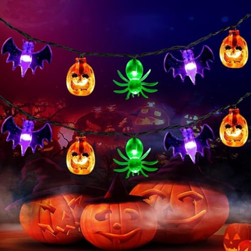 GoldRock Lichterkette (Spinne-Kürbis-Fledermaus, 3M 20 LED) von GoldRock