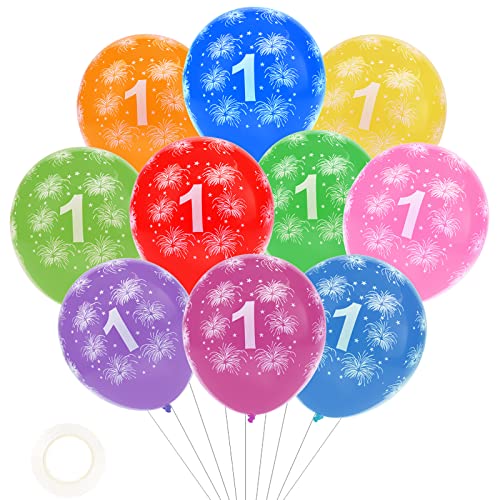 GoldRock Luftballon 1. Geburtstag Deko, 10 Stück Ballon 1 Geburtstag, Luftballons Geburtstag 1 Mädchen Junge, Luftballons 1. Geburtstag, 1. Geburtstag Party Kindergeburtstag Happy Birthday Dekoration von GoldRock