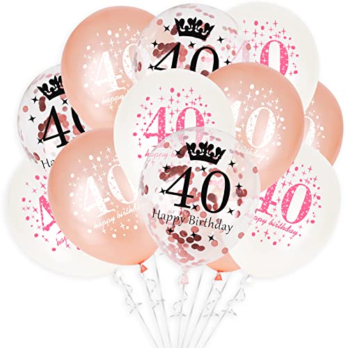 GoldRock Luftballon 40 Geburtstag,15 Stück 40 Geburtstag Deko, Luftballons Geburtstag 40 Jahre,40.Geburtstag Jubiläum Feier Party Ballons,Luftballons 40 Geburtstag Frau/Mann für Party/Tisch Dekoration von GoldRock
