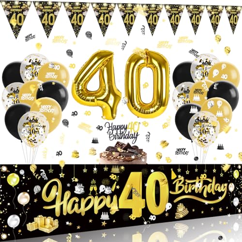 40 Geburtstag Männer Frauen Deko mit Lichterkette,Streudeko Luftballon 40 Geburtstag Deko Set,Geburtstagsdeko 40 Kuchen,Deko 40 Geburtstag Frau Mann,Konfetti Luftballons Girlande 40. Geburtstag Deko 40 Geburtstag Männer Frauen Deko mit Lichterkette,Streudeko Luftballon 40 Geburtstag Deko Set,Geburtstagsdeko 40 Kuchen,Deko 40 Geburtstag Frau Mann,Konfetti Luftballons Girlande 40. Geburtstag Deko von GoldRock