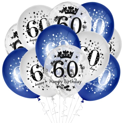 GoldRock Luftballons 60 Geburtstag Deko Blau, 15 Stück Ballons 60 Geburtstag Mann Frau Deko, Luftballon 60. Geburtstag Mann Deko Set Blau Silber, Deko 60 Geburtstag Mann Frau, 60 Jahre Dekoration GoldRock Luftballons 60 Geburtstag Deko Blau, 15 Stück Ballons 60 Geburtstag Mann Frau Deko, Luftballon 60. Geburtstag Mann Deko Set Blau Silber, Deko 60 Geburtstag Mann Frau, 60 Jahre Dekoration von GoldRock