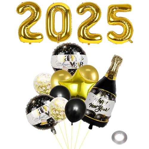 GoldRock Luftballons Silvester Deko 2025 Set, 14 Stück Deko Silvester Ballons, Happy New Year Deko 2025,Folienballon Silvester Luftballon Dekoration,Silvester Party Deko Luftballon,Neujahr Ballon Gold GoldRock Luftballons Silvester Deko 2025 Set, 14 Stück Deko Silvester Ballons, Happy New Year Deko 2025,Folienballon Silvester Luftballon Dekoration,Silvester Party Deko Luftballon,Neujahr Ballon Gold von GoldRock
