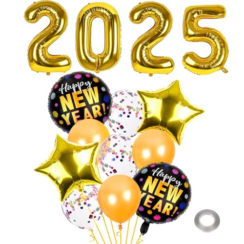GoldRock Luftballons Silvester Deko 2025, 14 Stück Deko Silvester Ballons, Happy New Year Deko 2025,Folienballon Silvester Luftballon Dekoration Set,Silvester Party Deko Luftballon,Neujahr Ballon Gold GoldRock Luftballons Silvester Deko 2025, 14 Stück Deko Silvester Ballons, Happy New Year Deko 2025,Folienballon Silvester Luftballon Dekoration Set,Silvester Party Deko Luftballon,Neujahr Ballon Gold von GoldRock