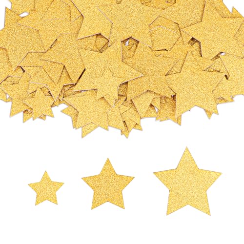 GoldRock Sterne Konfetti Gold Streudeko Weihnachten Groß 2-4cm, 100 Stk Glitzer Sterne Deko, Stern Weihnachten Tischdeko, Sterne Basteln für Hochzeit, Geburtstag, Weihnachtsdeko,Tischdeko Weihnachten von GoldRock