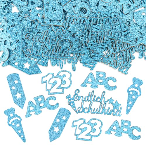 GoldRock Streudeko Einschulung Deko Konfetti Groß, 100 Stk Deko Einschulung Junge Mädchen, Tischdeko Einschulung Blau, Zuckertüte Schultüte 123 Schulanfang Deko, Abc Konfetti Schuleinführung Geschenke GoldRock Streudeko Einschulung Deko Konfetti Groß, 100 Stk Deko Einschulung Junge Mädchen, Tischdeko Einschulung Blau, Zuckertüte Schultüte 123 Schulanfang Deko, Abc Konfetti Schuleinführung Geschenke von GoldRock