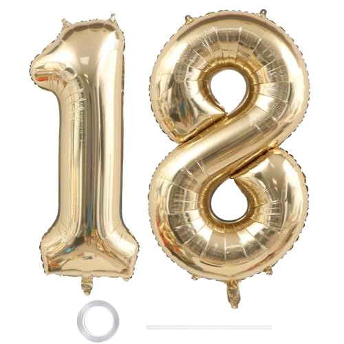 GoldRock XXL Luftballon Geburtstag Deko Weißgold (Helles Gold, 18) von GoldRock