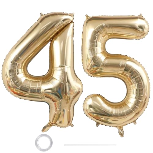 GoldRock XXL Luftballon Geburtstag Deko Weißgold (Helles Gold, 45) von GoldRock