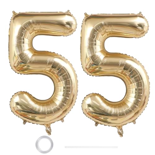 GoldRock XXL Luftballon Geburtstag Deko Weißgold (Helles Gold, 55) von GoldRock