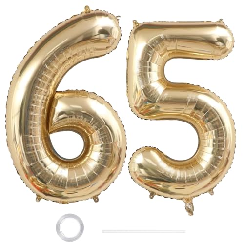 GoldRock XXL Luftballon Geburtstag Deko Weißgold (Helles Gold, 65) von GoldRock