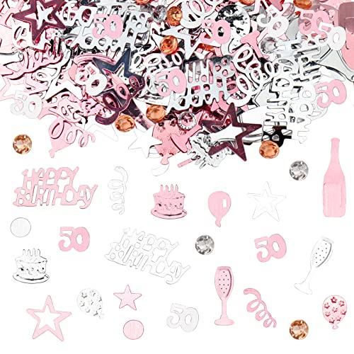 GoldRock Konfetti 50 Geburtstag Deko, Tischdeko, Streudeko Rosegold für Frau Mann, Confetti von GoldRock
