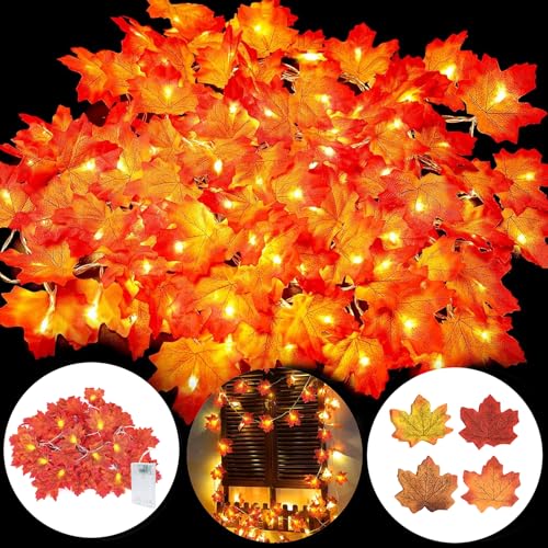 Lichterkette Herbst Deko mit 50 Stk AhornbläTter, 3m 20 Led Herbstdeko Ahornblatt Lichterketten, Herbst Dekoration Aesthetic,Autumn Decor Herbst Lichterkette,Herbst Girlande für Thanksgiving,Halloween Lichterkette Herbst Deko mit 50 Stk AhornbläTter, 3m 20 Led Herbstdeko Ahornblatt Lichterketten, Herbst Dekoration Aesthetic,Autumn Decor Herbst Lichterkette,Herbst Girlande für Thanksgiving,Halloween von GoldRock