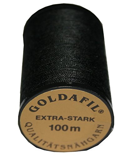 Nähmaschinen Nähzwirn EXTRA-STARK 100% Polyester 16/3 schwarz 100 m (1001) von Goldafil