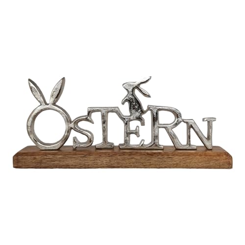 Schriftzug Ostern aus Alu und Holz mit Osterhase 33/14,5/5cm groß Osterdeko Aufsteller Schriftzug Ostern aus Alu und Holz mit Osterhase 33/14,5/5cm groß Osterdeko Aufsteller von Goldbach