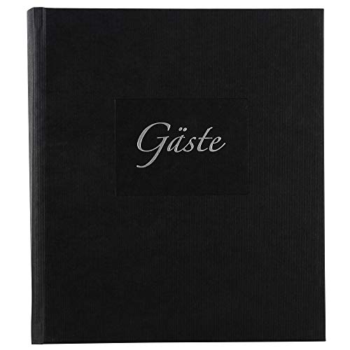 goldbuch 48045 Gästebuch mit Lesezeichen Seda, 23 x 25 cm, Hochzeitsgästebuch mit 176 weiße Blankoseiten Schreibpapier, Einband Kunstdruck gerippt mit Silberprägung, Schwarz goldbuch 48045 Gästebuch mit Lesezeichen Seda, 23 x 25 cm, Hochzeitsgästebuch mit 176 weiße Blankoseiten Schreibpapier, Einband Kunstdruck gerippt mit Silberprägung, Schwarz von goldbuch