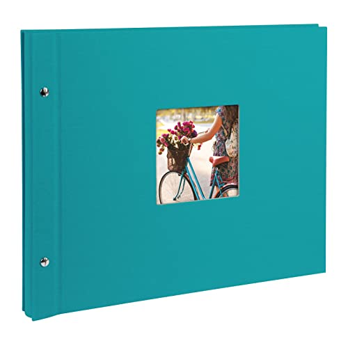 goldbuch 28893 Schraubalbum mit Fensterausschnitt, Bella Vista, 39 x 31 cm, Fotoalbum mit 40 weiße Seiten mit Pergamin-Trennblättern, Album erweiterbar, Fotobuch aus Leinen, Türkis goldbuch 28893 Schraubalbum mit Fensterausschnitt, Bella Vista, 39 x 31 cm, Fotoalbum mit 40 weiße Seiten mit Pergamin-Trennblättern, Album erweiterbar, Fotobuch aus Leinen, Türkis von goldbuch