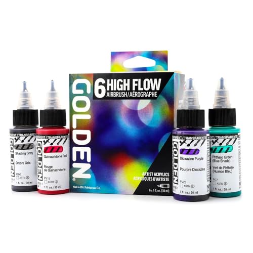 Golden High Flow Acrylics Airbrush-Set, 6 Farben, professionelle Acrylfarbe Golden High Flow Acrylics Airbrush-Set, 6 Farben, professionelle Acrylfarbe von Golden Artist Colors
