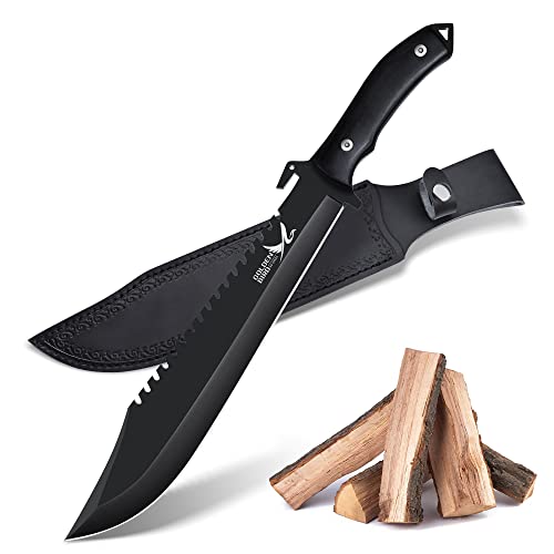 Golden Bird Outdoor-Messer Scharf Full Tang D2 Stahl, Jagdmesser groß mit 26.5cm Fixed-Klinge, Survival Messer groß für Camping, Wandern, Angeln und Busch schneiden von Golden Bird