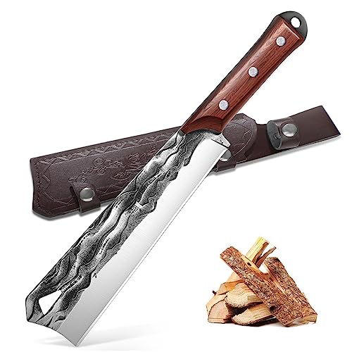 Golden Bird Survival Messer zum Hacken, Outdoor Messer 35 cm Messer Outdoor Spalten & Schneiden Jagdmesser aus Edelstahl Hartholzgriff Bushcraft Messer Golden Bird Survival Messer zum Hacken, Outdoor Messer 35 cm Messer Outdoor Spalten & Schneiden Jagdmesser aus Edelstahl Hartholzgriff Bushcraft Messer von Golden Bird