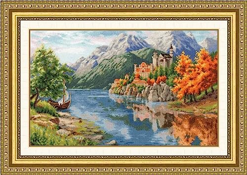 Golden Fleece Kreuzstich-Stickset für Erwachsene, Ansichten und Landschaften – Schloss am Fluss, 36,5 x 42,5 cm, 16 Stück Golden Fleece Kreuzstich-Stickset für Erwachsene, Ansichten und Landschaften – Schloss am Fluss, 36,5 x 42,5 cm, 16 Stück von Golden Fleece