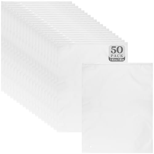 Golden State Art, 50 Stück 35,6 x 45,7 cm mattierte Plastiktüten mit Reißverschluss für Kleidung, Kleidung, T-Shirts, transparente Kleidungsaufbewahrungstaschen mit Belüftungslöchern, 3 mm langlebige Golden State Art, 50 Stück 35,6 x 45,7 cm mattierte Plastiktüten mit Reißverschluss für Kleidung, Kleidung, T-Shirts, transparente Kleidungsaufbewahrungstaschen mit Belüftungslöchern, 3 mm langlebige von Golden State Art