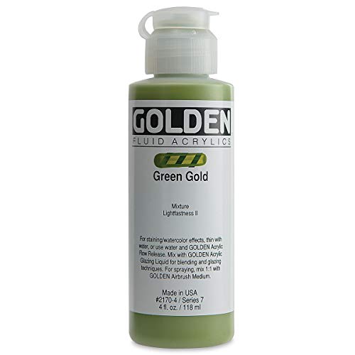 Golden 2170-4 flüssige Acrylfarbe, 4 Unzen, grünes Gold von GOLDEN