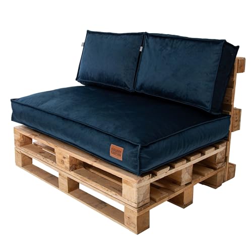 GoldenGroup Gartenset Kissen für Palettenmöbel Marineblau - Polsterstoff - Langlebiges und Wasserdichtes Material - Sitzkissen 120cm x 65cm x 15cm, Rückenkissen 120cm x 40cm x 10cm GoldenGroup Gartenset Kissen für Palettenmöbel Marineblau - Polsterstoff - Langlebiges und Wasserdichtes Material - Sitzkissen 120cm x 65cm x 15cm, Rückenkissen 120cm x 40cm x 10cm von GoldenGroup