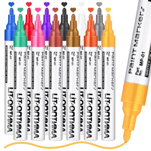 Goldge Permanent Marker Wasserfeste Stifte,12 Lackstift, Bunt Glasstifte, Steine zum Bemalen, Glasmalstifte fur Tassen, Karton, Keramik, Holz, Basteln, Metall, Kunststoff, Reifen, DIY, Künstlerbedarf Goldge Permanent Marker Wasserfeste Stifte,12 Lackstift, Bunt Glasstifte, Steine zum Bemalen, Glasmalstifte fur Tassen, Karton, Keramik, Holz, Basteln, Metall, Kunststoff, Reifen, DIY, Künstlerbedarf von Goldge