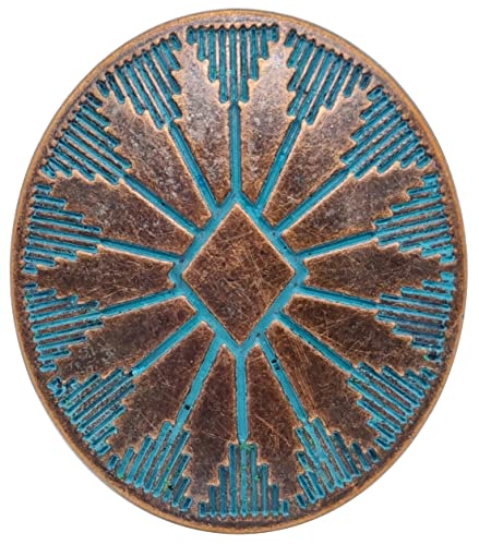 Goldgöre 5 Metall Knöpfe hellblau türkis gemustert 25 mm mit Öse zum Annähen von Goldgöre