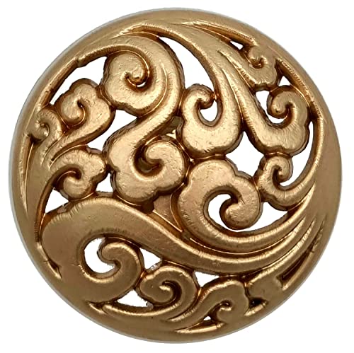 Goldgöre 5 Metall Knöpfe matt gold durchbrochen 23 mm zum Annähen von Goldgöre