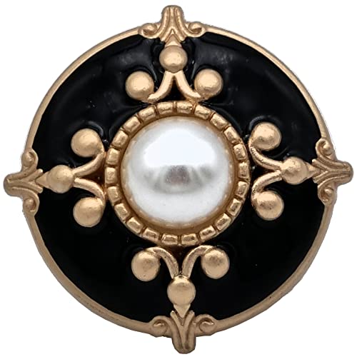 Goldgöre 5 Metall Knöpfe schwarz gold mit Perle mit Öse zum Annähen 23 mm Goldgöre 5 Metall Knöpfe schwarz gold mit Perle mit Öse zum Annähen 23 mm von Goldgöre