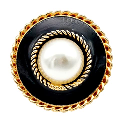 Goldgöre 5 Metall Knöpfe schwarz gold 25 mm mit Perle mit Öse zum Annähen Goldgöre 5 Metall Knöpfe schwarz gold 25 mm mit Perle mit Öse zum Annähen von Goldgöre