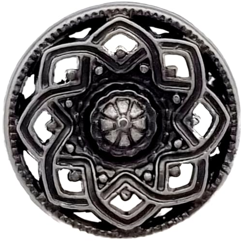 Goldgöre 5 Metall Knöpfe silber durchbrochen 20 mm mit Öse zum Annähen Goldgöre 5 Metall Knöpfe silber durchbrochen 20 mm mit Öse zum Annähen von Goldgöre