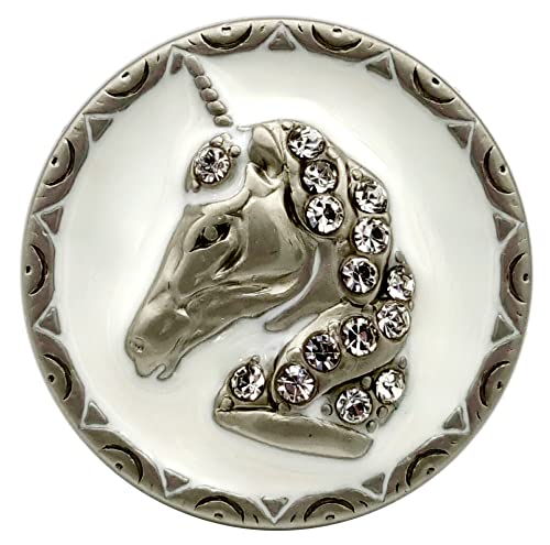 Goldgöre 5 Metall Knöpfe silbern Einhorn mit weißem Strass 25 mm mit Öse zum Annähen Goldgöre 5 Metall Knöpfe silbern Einhorn mit weißem Strass 25 mm mit Öse zum Annähen von Goldgöre