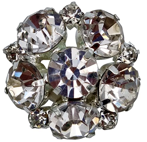 Goldgöre 5 Metall Knöpfe silbern mit weißem Strass 22 mm mit Öse zum Annähen Goldgöre 5 Metall Knöpfe silbern mit weißem Strass 22 mm mit Öse zum Annähen von Goldgöre