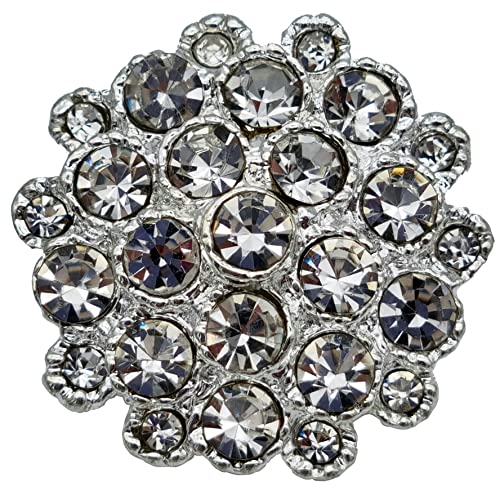 Goldgöre 5 Metall Knöpfe silbern mit weißem Strass 24 mm mit Öse zum Annähen Goldgöre 5 Metall Knöpfe silbern mit weißem Strass 24 mm mit Öse zum Annähen von Goldgöre