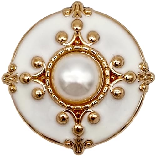 Goldgöre 5 Metall Knöpfe weiß gold mit Perle mit Öse zum Annähen 23 mm Goldgöre 5 Metall Knöpfe weiß gold mit Perle mit Öse zum Annähen 23 mm von Goldgöre