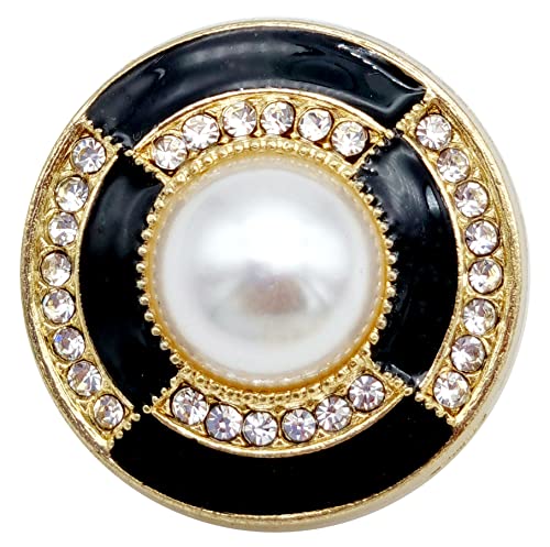 Goldgöre 5 Metall Strass Knöpfe gold schwarz mit Perle mit Öse zum Annähen 23 mm Goldgöre 5 Metall Strass Knöpfe gold schwarz mit Perle mit Öse zum Annähen 23 mm von Goldgöre