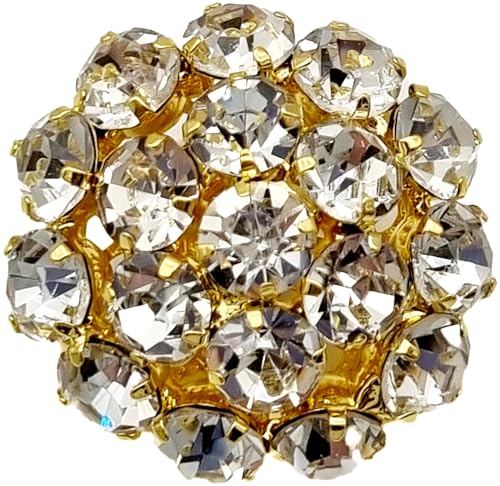 Goldgöre 5 elegante Metall Knöpfe weiß klar gold mit Strass mit Öse zum Annähen 26 mm Goldgöre 5 elegante Metall Knöpfe weiß klar gold mit Strass mit Öse zum Annähen 26 mm von Goldgöre