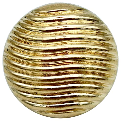 Goldgöre 5 goldene Metall Knöpfe gold gemustert 22 mm mit Öse zum Annähen von Goldgöre