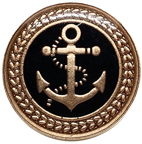 Goldgöre 5 maritime Metall Knöpfe schwarz gold mit Anker mit Öse zum Annähen 17 mm Goldgöre 5 maritime Metall Knöpfe schwarz gold mit Anker mit Öse zum Annähen 17 mm von Goldgöre