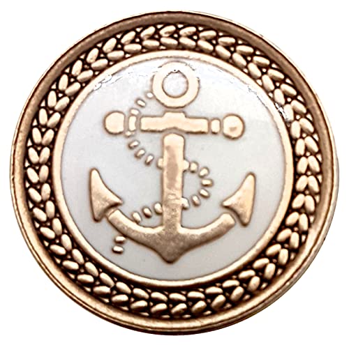 Goldgöre 5 maritime Metall Knöpfe weiß gold mit Anker mit Öse zum Annähen 20 mm Goldgöre 5 maritime Metall Knöpfe weiß gold mit Anker mit Öse zum Annähen 20 mm von Goldgöre