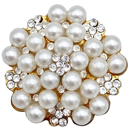 Goldgöre Metall Knopf golden 37 mm mit Perlen und Strass mit Öse zum Annähen Goldgöre Metall Knopf golden 37 mm mit Perlen und Strass mit Öse zum Annähen von Goldgöre