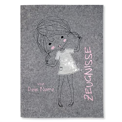 Goldi-Design Zeugnismappe Süßes Mädchen grau/glitzer personalisiert mit Namen 100% Wollfilzumschlag und Sichtbuch DIN A4 mit 20 Hüllen Goldi-Design Zeugnismappe Süßes Mädchen grau/glitzer personalisiert mit Namen 100% Wollfilzumschlag und Sichtbuch DIN A4 mit 20 Hüllen von Goldi-Design