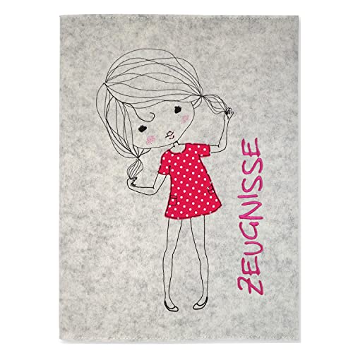 Goldi-Design Zeugnismappe Süßes Mädchen weiß 100% Wollfilzumschlag und Sichtbuch DIN A4 mit 20 Hüllen Goldi-Design Zeugnismappe Süßes Mädchen weiß 100% Wollfilzumschlag und Sichtbuch DIN A4 mit 20 Hüllen von Goldi-Design