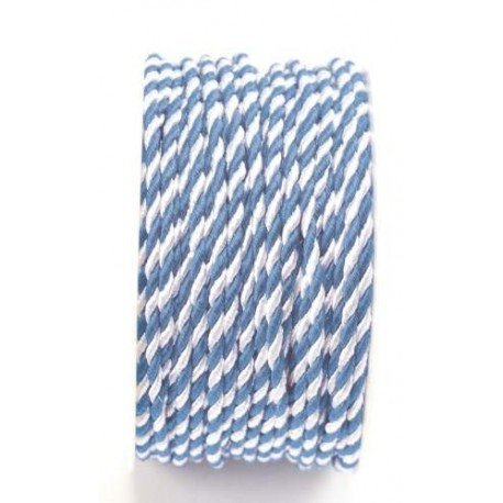 Kordel - 3 mm x 25 m, weiß/blau von Goldina Loy