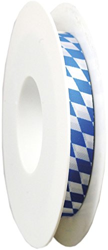 Zier Acetatband - 15 mm x 25 m, Raute, weiß/blau Zier Acetatband - 15 mm x 25 m, Raute, weiß/blau von Goldina Loy