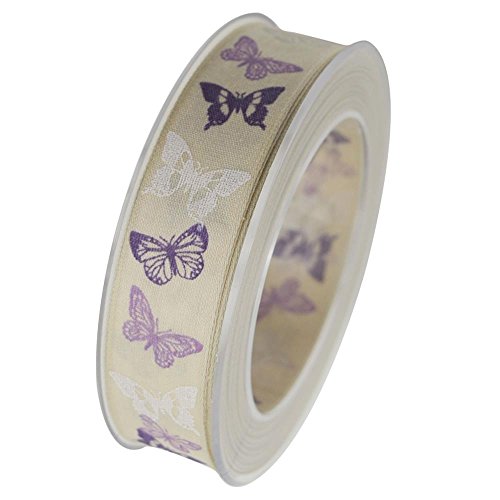 Schleifenband (1m=0,55EUR) Dekoband ARIELLE lila, 20m, mit Draht von Goldina