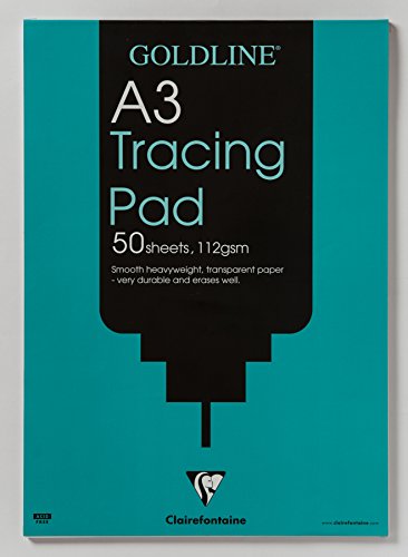 Clairefontaine GPT3A3Z - Block Goldline Transparentpapier 50 Blatt, geleimt, DIN A3, 112g, sehr stabil, 1 Block Clairefontaine GPT3A3Z - Block Goldline Transparentpapier 50 Blatt, geleimt, DIN A3, 112g, sehr stabil, 1 Block von GOLDLINE