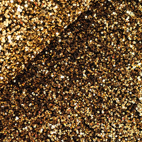 (16,90 /m) Stoff Pailletten Paillettenstoff | Meterware Zuschnitt Glitzer | Fasching Karneval Kostüme Deko Bekleidung | Glitzerstoff (gold) von Goldschmidt